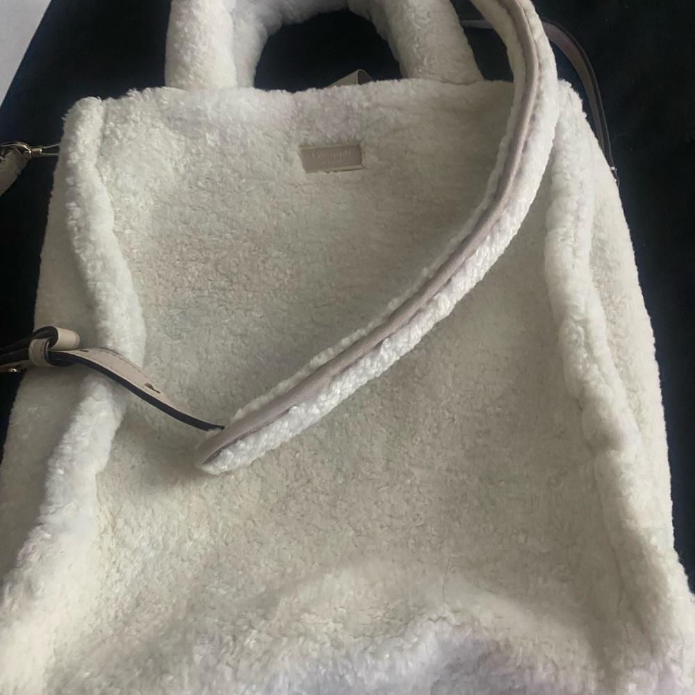 Kate spade white faux fur bag Authentic